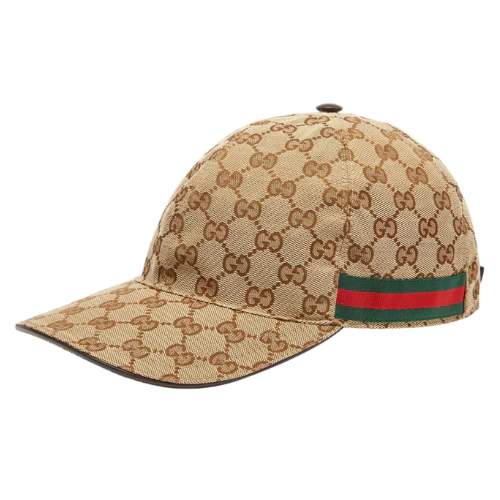 Gucci GG Web Stripe Baseball Cap Beige