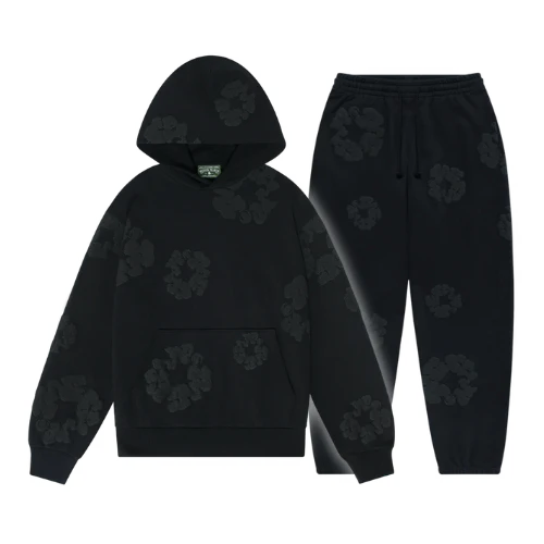 Denim Tears Mono Cotton Wreath Tracksuit Black