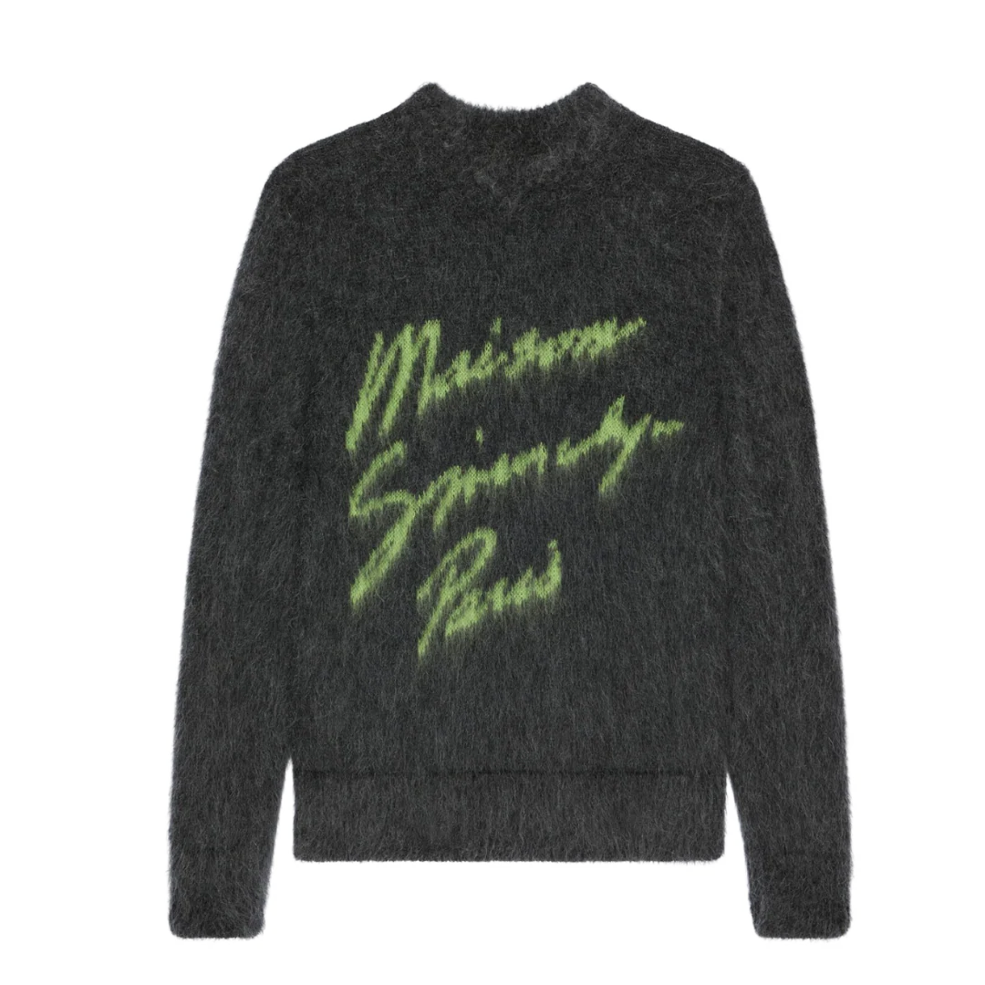 Maison Givenchy Mowhair Sweater Grey & Green